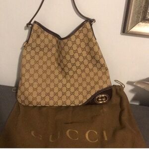 Gucci Beige Monogram Shoulder Bag